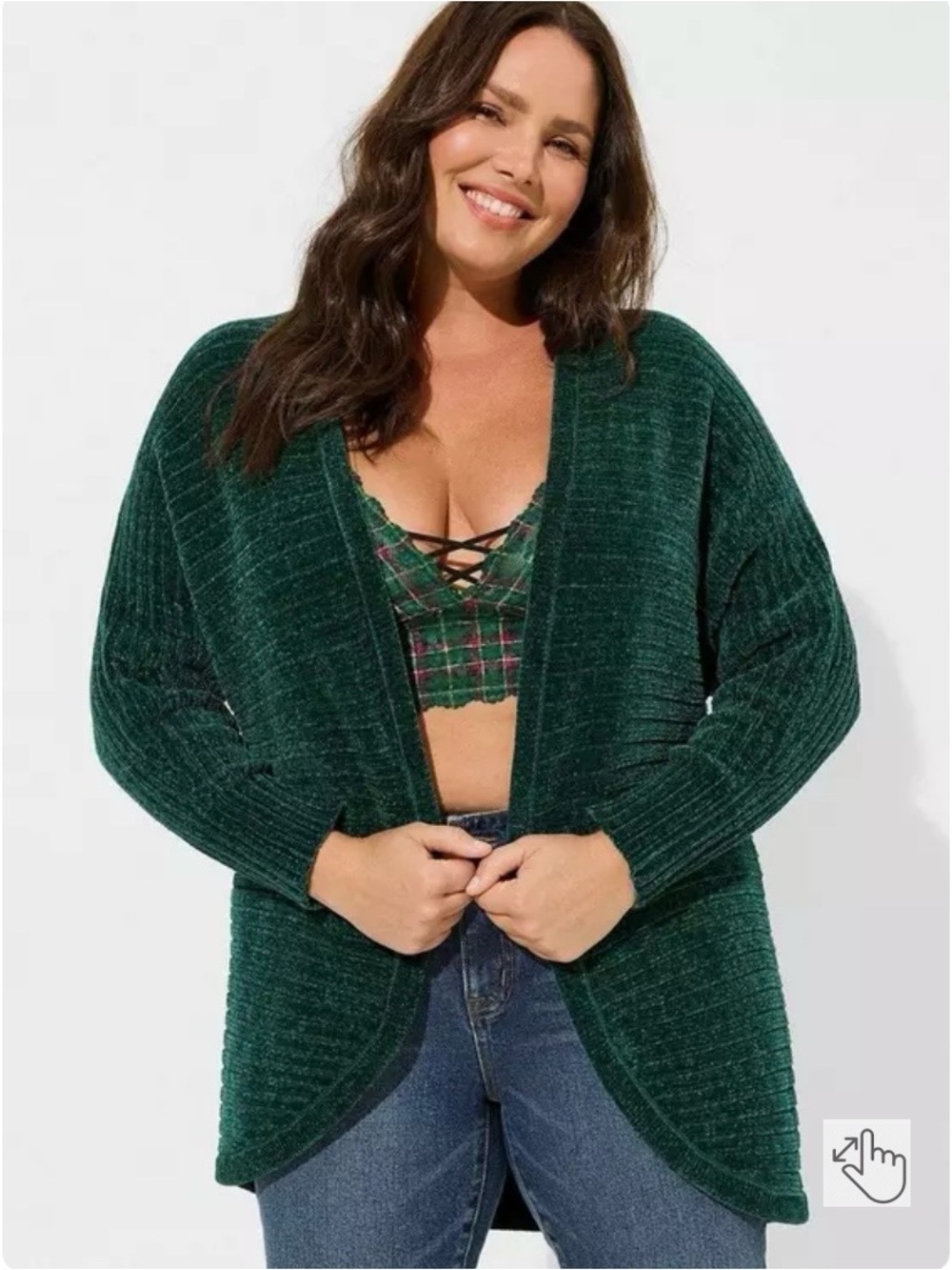 torrid Chenille Open-Front Ribbed Cardigan